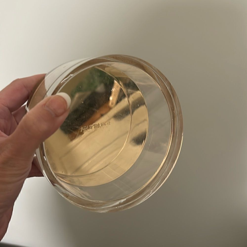 Kate Spade round acrylic canister with mirrors bottom - put a lid on it